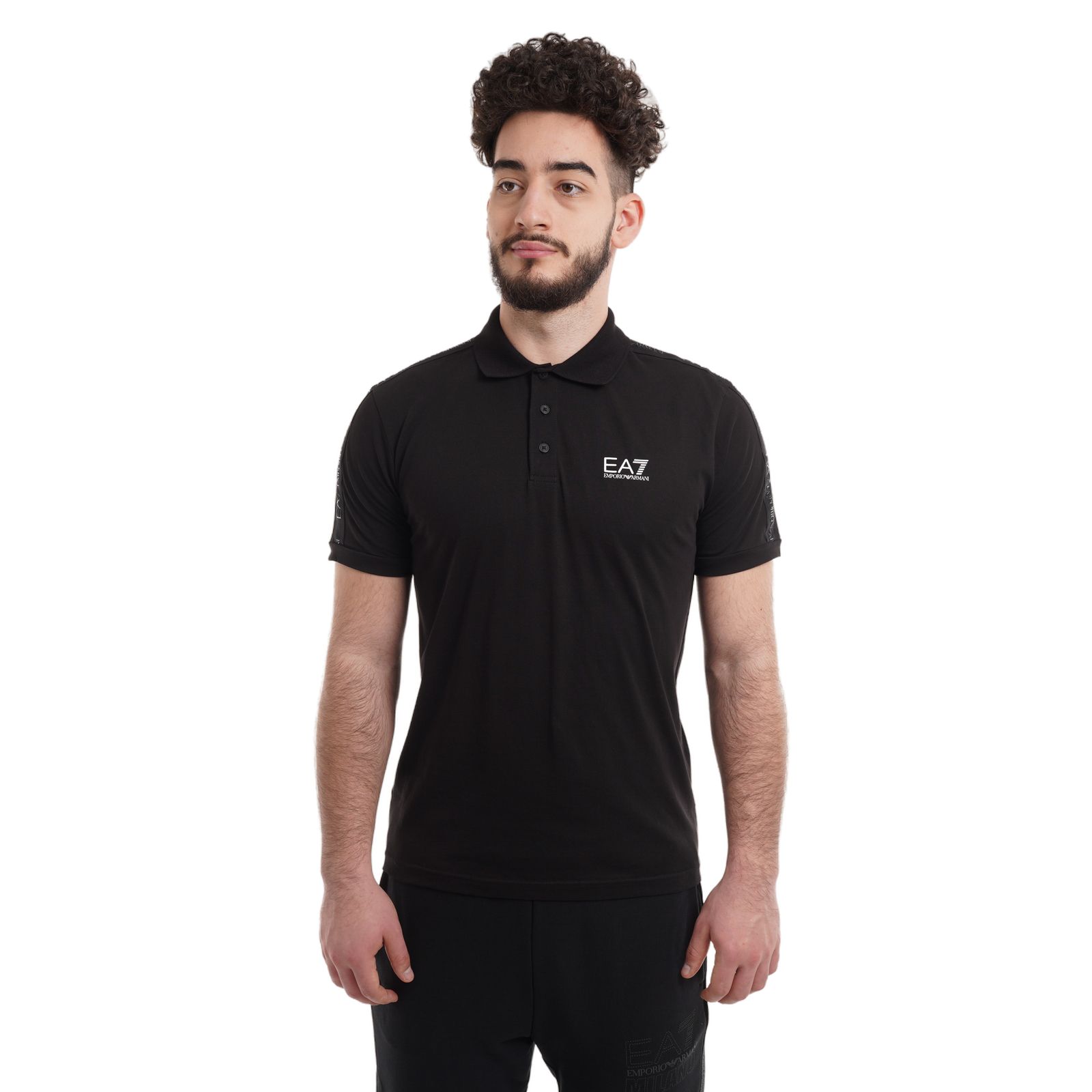 Tricou polo EMPORIO ARMANI EA7 pentru barbati TRAIN LOGO SERIES M TAPE POLO CO - 3DPF23PJ02Z00200