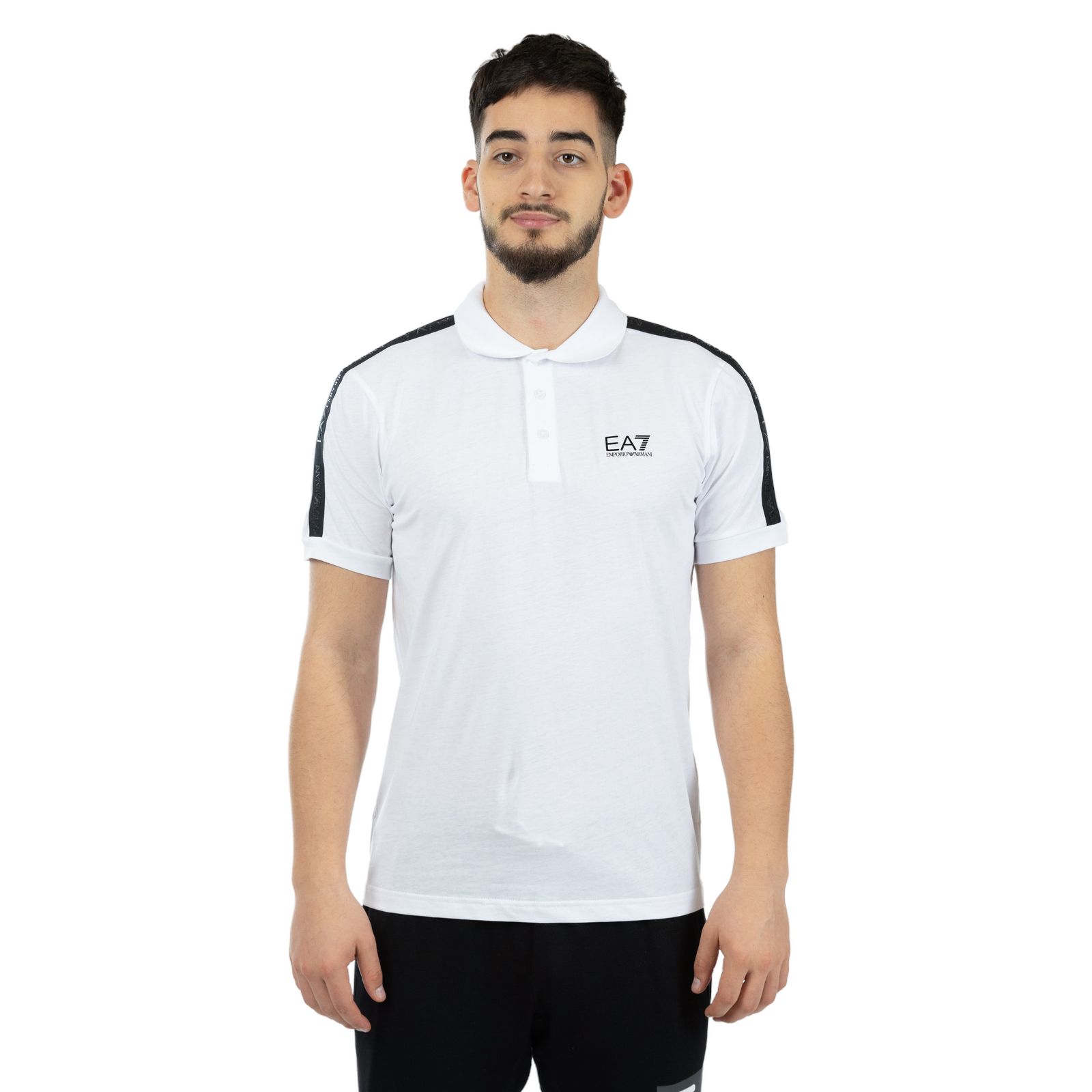 Tricou polo EMPORIO ARMANI EA7 pentru barbati TRAIN LOGO SERIES M TAPE POLO CO - 3DPF23PJ02Z01100