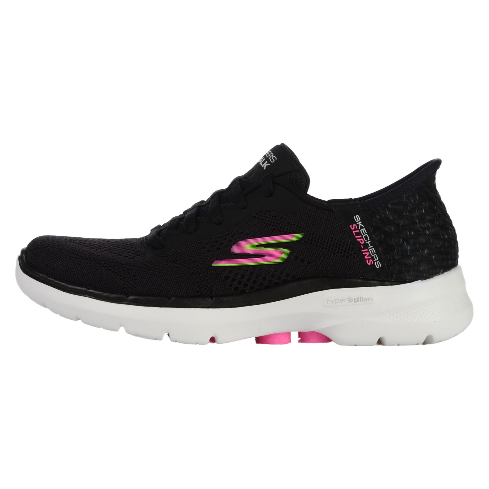 Pantofi sport SKECHERS pentru femei GO WALK 6 - VIVID ID - SLIP-INS - 124627BKMT